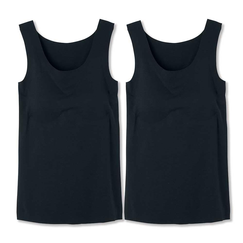 

Майка-топ Kirei Labo Хлопок Бесшовная с Черными Подушечками от [Gunze], Fitte, Blend, Внутренняя, Подушечки, Женская, (Набор 2)