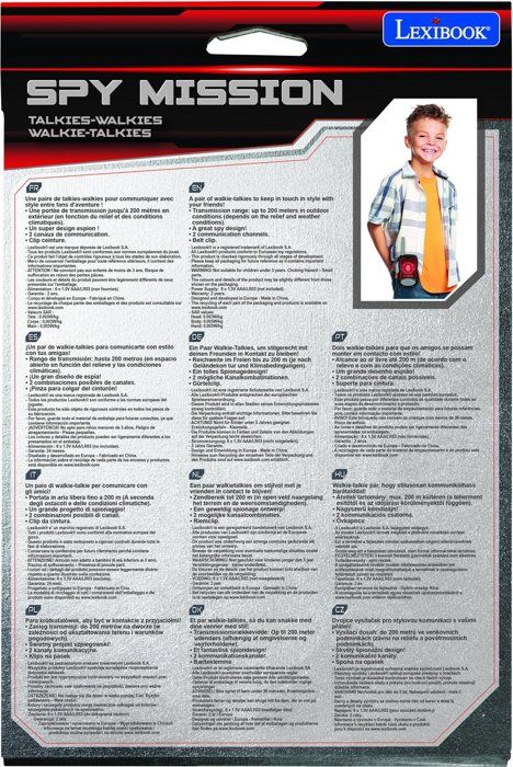 Talkies-Walkies - Spy Mission - 200m - Antenne Dure - 2 Canaux - Mixte