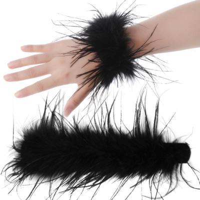 Patting Circle Fur Slap Band Wristband Real Ostrich Feather Wristband Feather Slap Bracelets