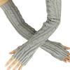 Hemp Flowers  Fingerless Knitted Long Gloves  