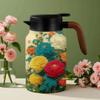 Vintage Floral Pattern Teapot Built In Infuser 1.5L Water Kettle Large Capacity Stainless Steel Inner Liner Thermos Water Bottle