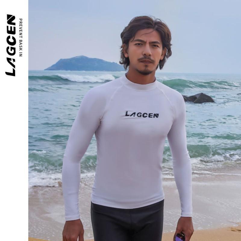 Mens Long Sleeve Full Coverage Rash Guard Set UV Protection Dive Suit Surfing Snorkeling Water Sports