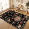 Floral Garden Theme Crystal Velvet Floor Rug Personalized Custom Name Text Warm Carpet Home Decoration