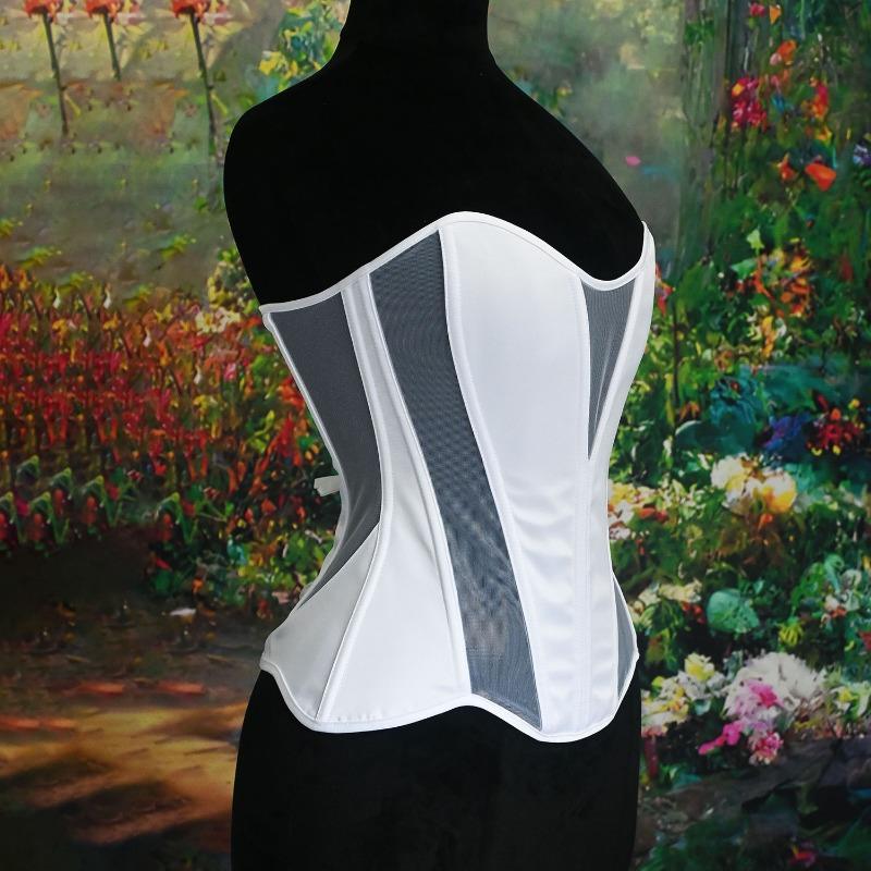 Sexy European American Ins Style Cat Ear Shaping Mesh Satin Bustier Top