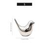 Nordic Silver Ceramic Bird Figurine, Mini Animal Statue for Living Room Desk Decor, Wedding Gift & Modern Home Decoration