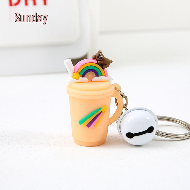 Adorable Baby Bottle Keychain - Cute Cartoon Charm for Bags and Car Keys