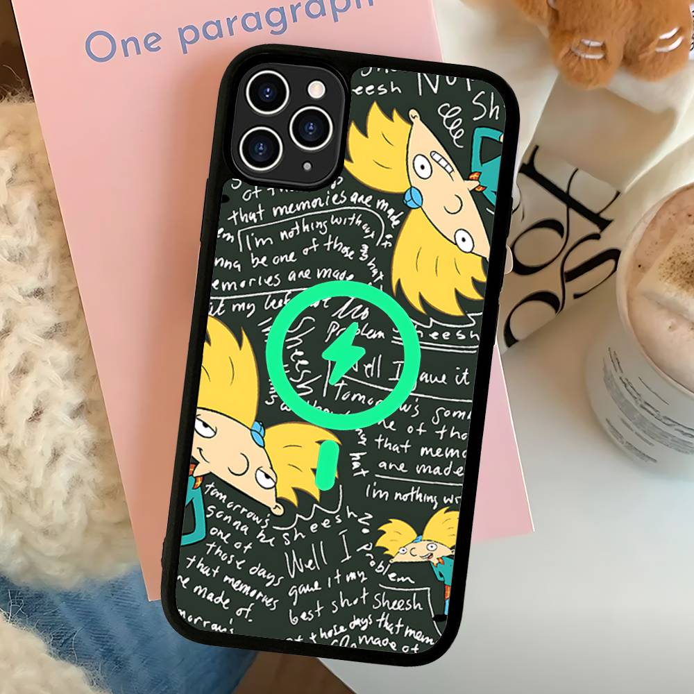 

H-Hey A-Arnold Helga Bonito Phone Case For IPhone 16 15 14 13 12 11 17 Pro Max Plus Magnetic Wireless Cover iPhone 15pro max
