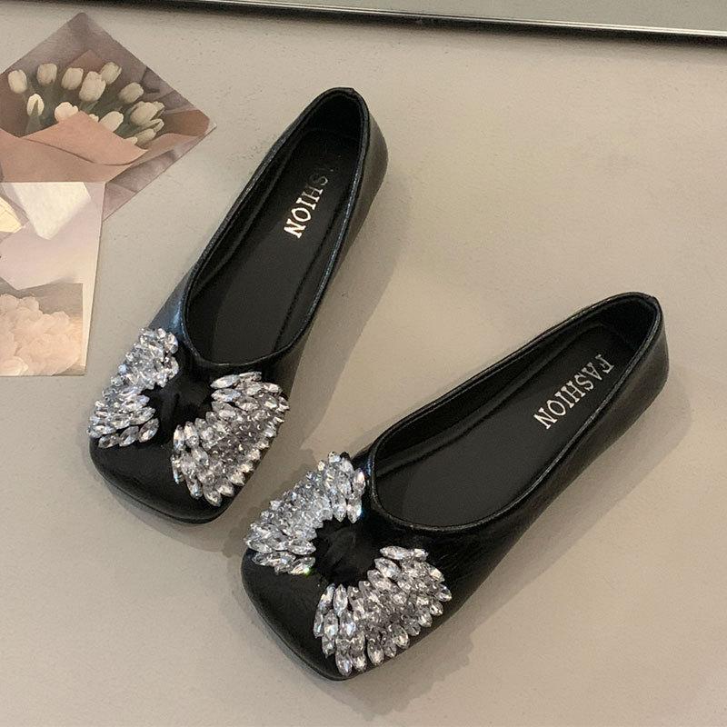 French Silver Single Shoes Women's New Summer Temperament with Skirt Super Fire Beautiful Not Tired Feet Flat Evening Shoes