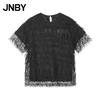 2025 Autumn Loose Fit Pleated Round Neck Short Sleeve T-shirt