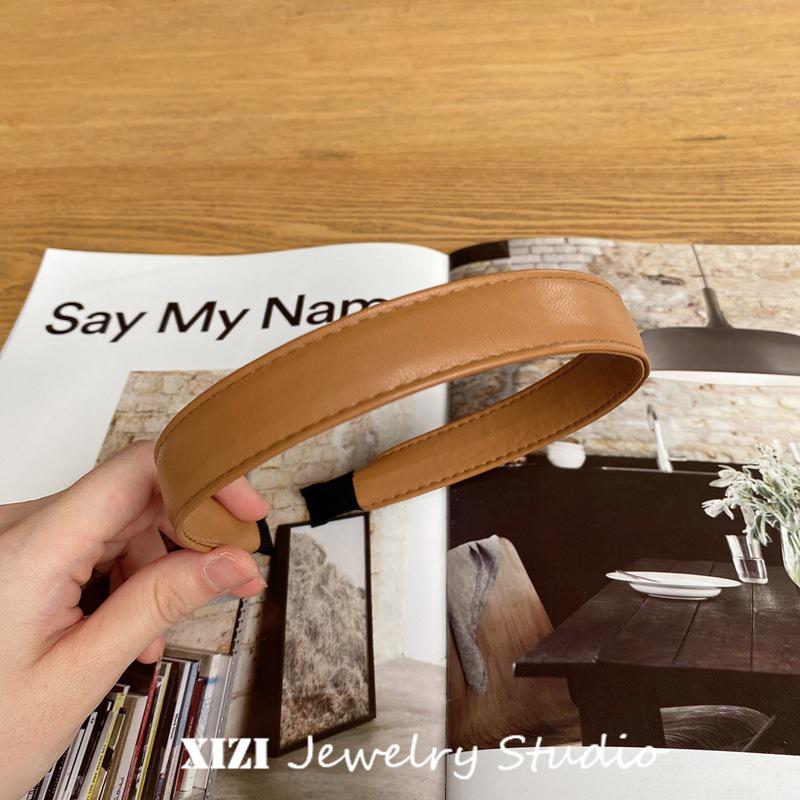 Jennie-Style Retro PU Leather Headband - Simple, Chic Hair Accessory for Women