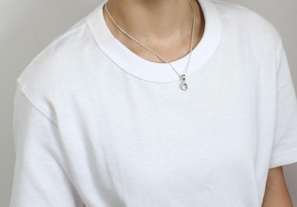 [goodvibrations] Fluorite Oval Pendant for Women, Sterling Silver 925, Good Vibrations