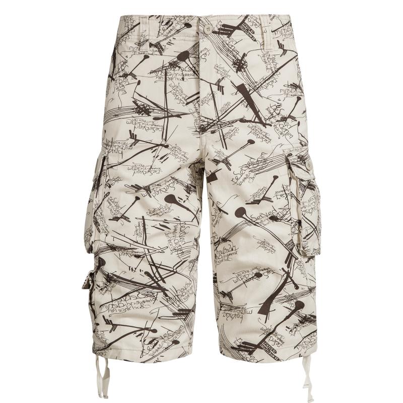 Men Shorts Print Cargo Tactical Fashion Y2K Summer Hiking Baggy Cotton Work Camo Mountaineering Cropped Knee Length Pants