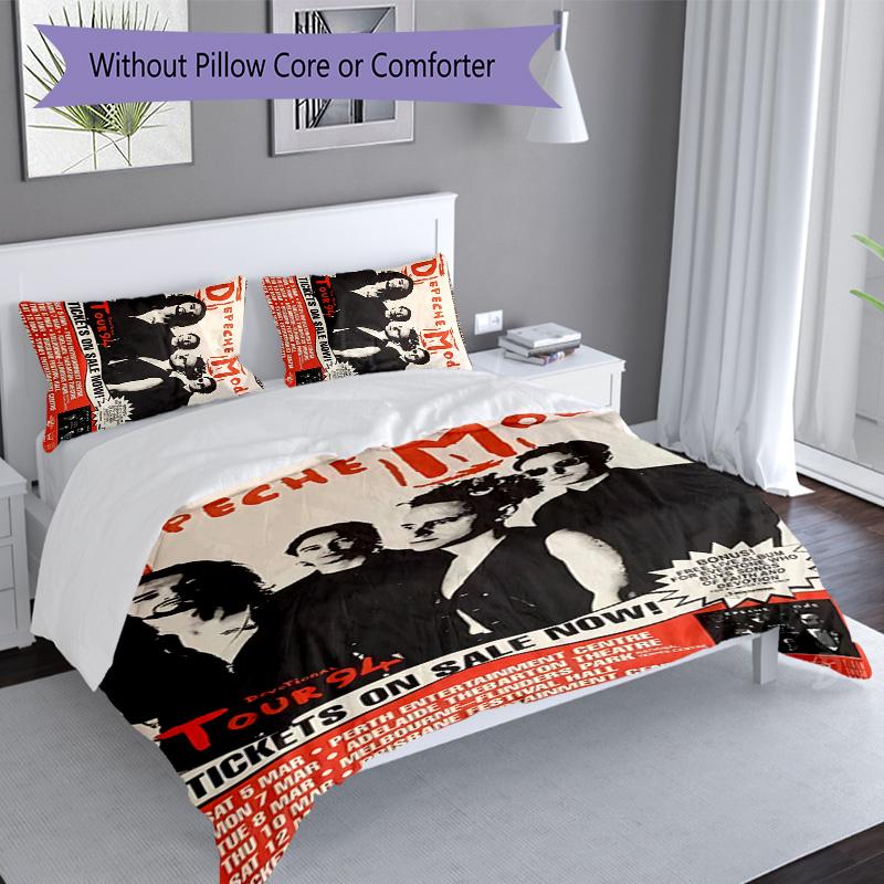3pcs Depeches Band Mode pattern bedding set duvet cover set includes duvet cover &pillowcases, perfect all season bedroom decoration & gift