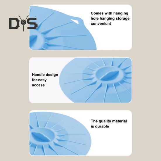 Set de 5 capace din silicon pentru boluri, oale, capace pentru alimente sigure pentru cuptorul cu microunde, capace etanșe pentru recipiente de diferite dimensiuni, cu găuri de agățare