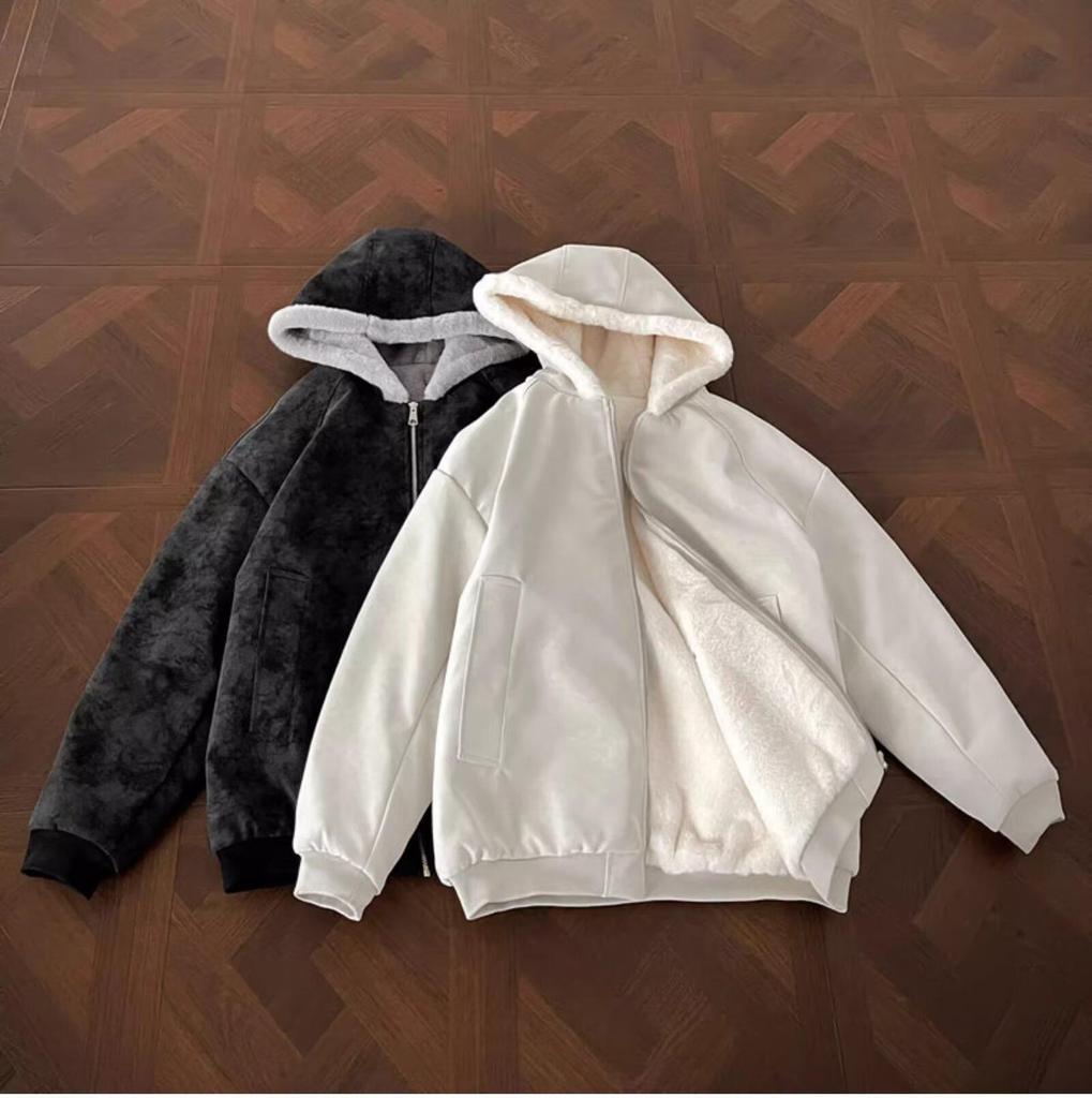 Herren Winter American Eagle Kapuzen-Lederjacke mit Litschimuster und warmem Kaninchenfell-Futter