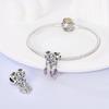 Copper Plated Dream Net Charms Beads Lucky Clover Horseshoe Dangle Fit Charm Bracelet Plata De Ley Original Jewelry Women Gift