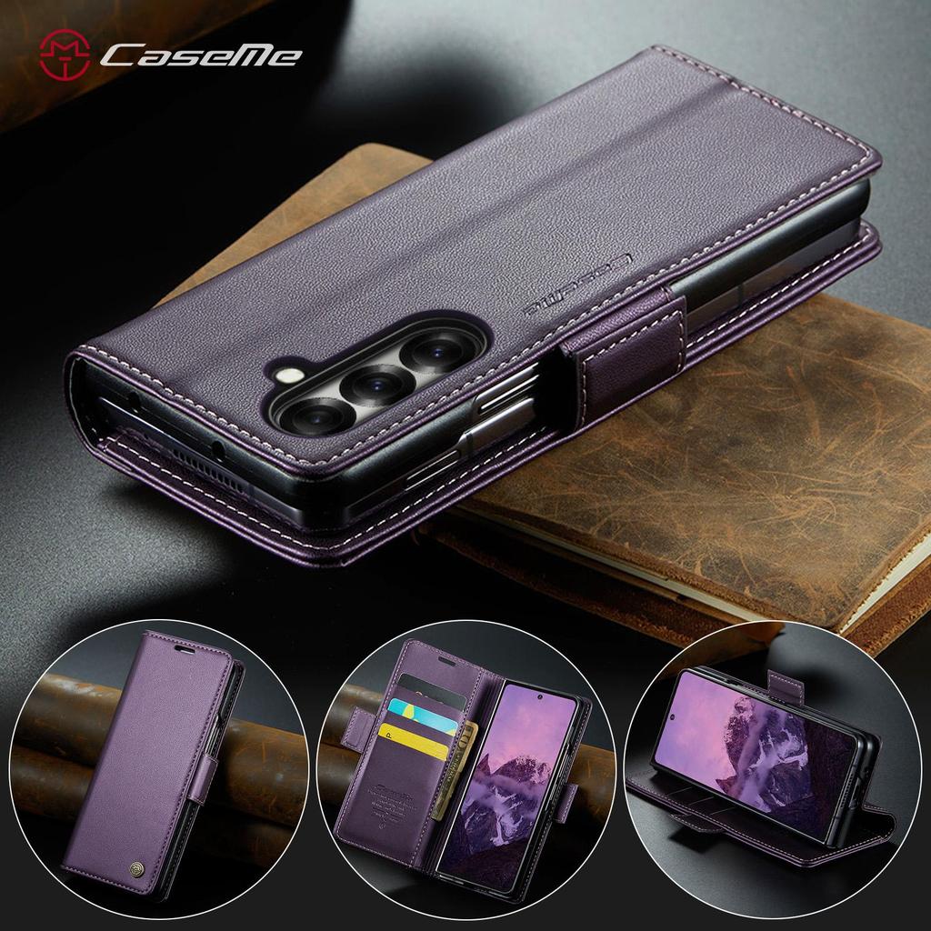 CaseMe For Samsung Galaxy Z Fold 7 Magnetic Flip Leather Wallet Case Skins Cover