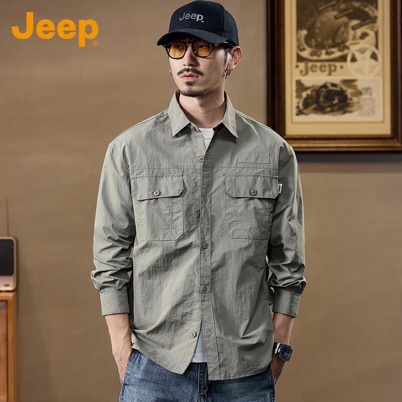JEEP Men's Loose Fit Long Sleeve Casual Shirt