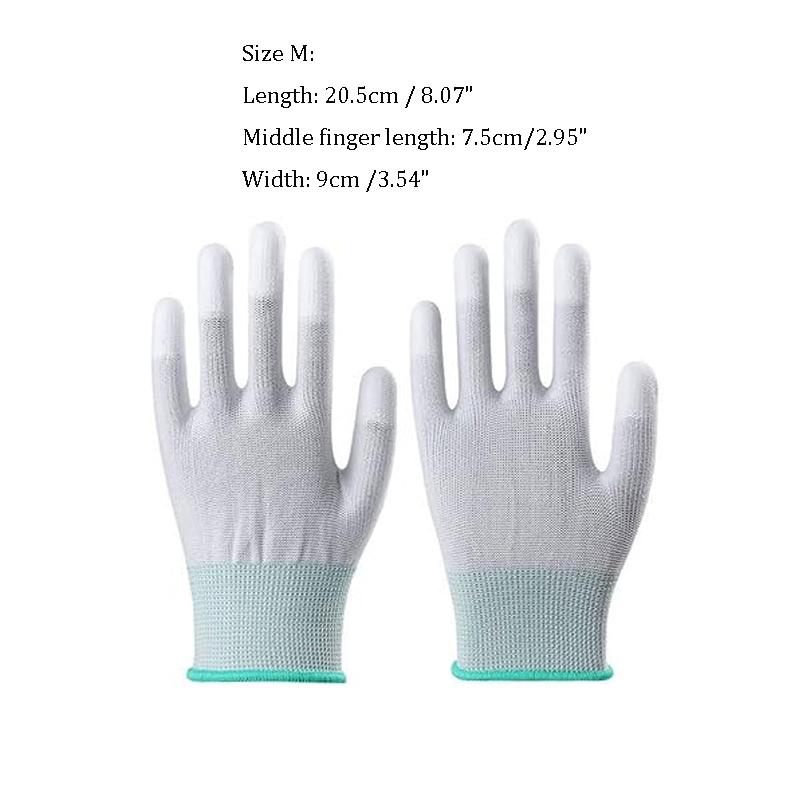 1 Paar antistatische Handschuhe für die Montage von Autofolien, Nylon-Arbeitshandschuhe mit PU-beschichteten Fingerspitzen, inklusive Werkzeug zum Verpacken von Autofolien