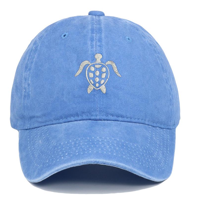 Pure Cotton Denim Flying Sea Turtle Retro Washed Baseball Cap