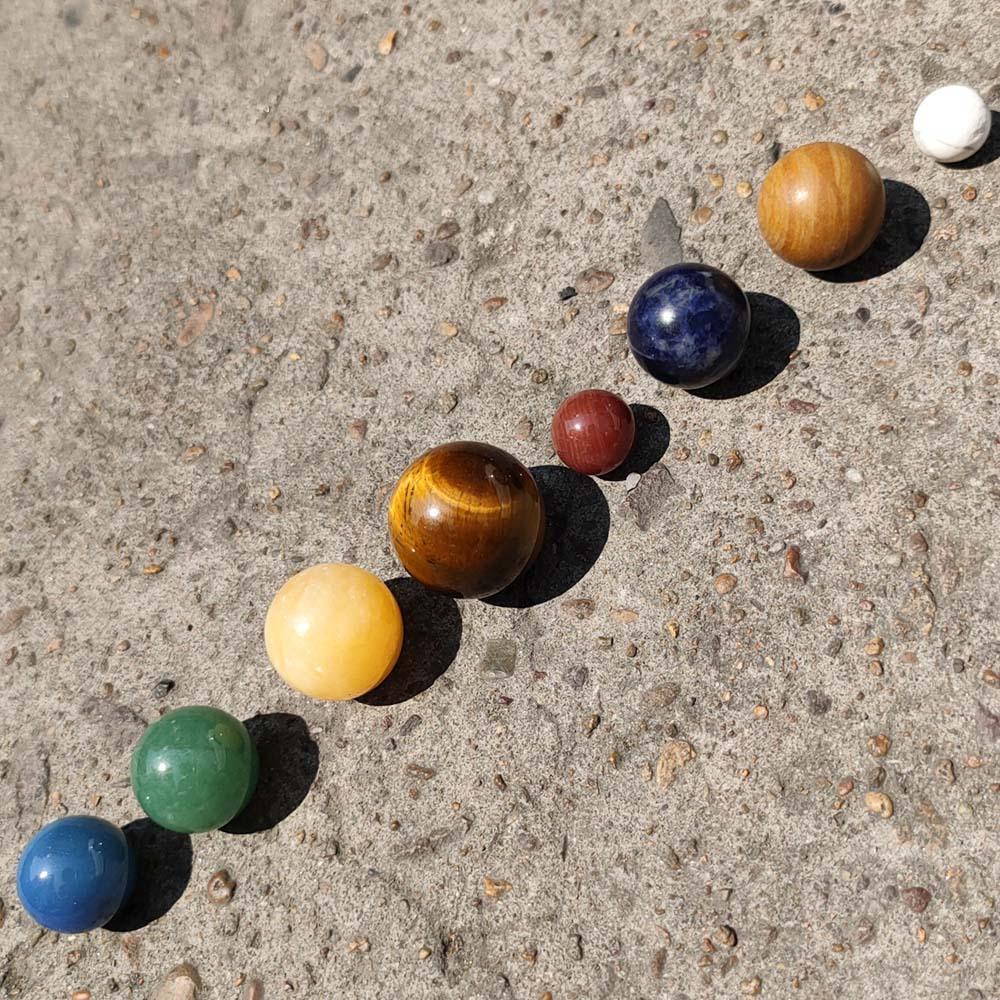 Natural Stone Solar System Eight Planets Jade Ball Universe Galaxy Interstellar Planet Science Teaching Cognitive Ornaments
