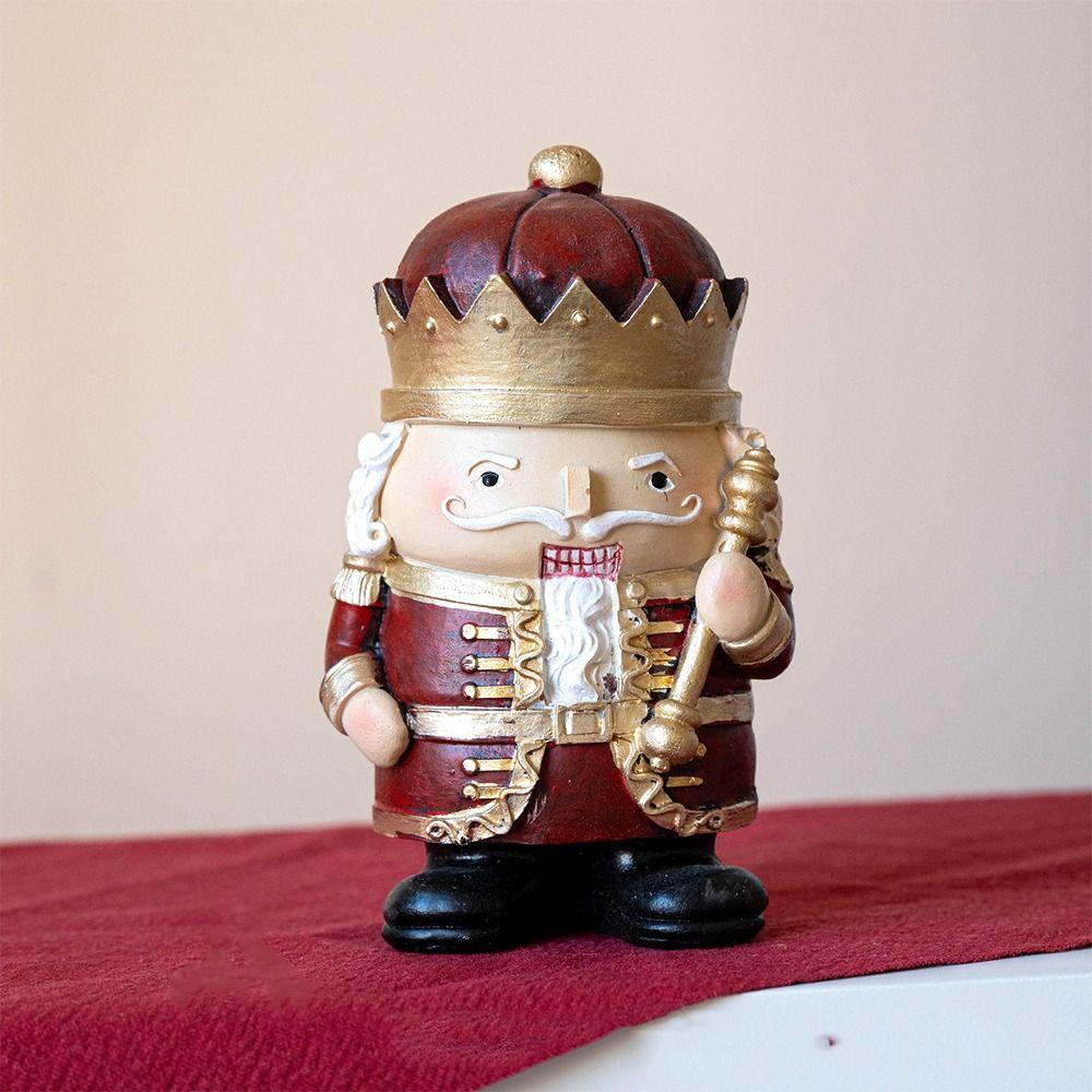 Cartoon Christmas Resin Nutcracker Hand Painting Handcrafted Nutcracker Puppet Pendant Standing Christmas Tree Accessory