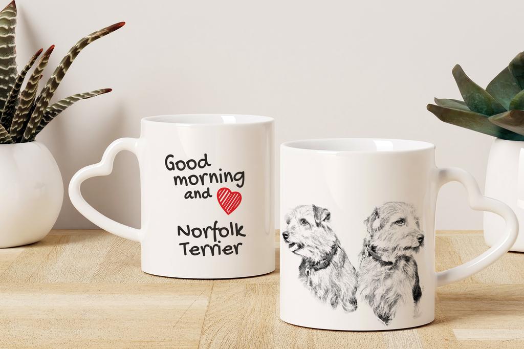 Norfolk Terrier - Cup with a Dog, Adorable Cup with a Heart-shaped Handle, Universal Gift from the Art-Dog Brand
