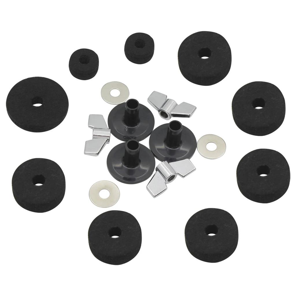 LADE Cymbals Stand Sleeves Felts Pad 18 Pcs Set With Washer Base Wing Nuts Replacement For Drum Hi-Hat Cymbal Stand Accessory