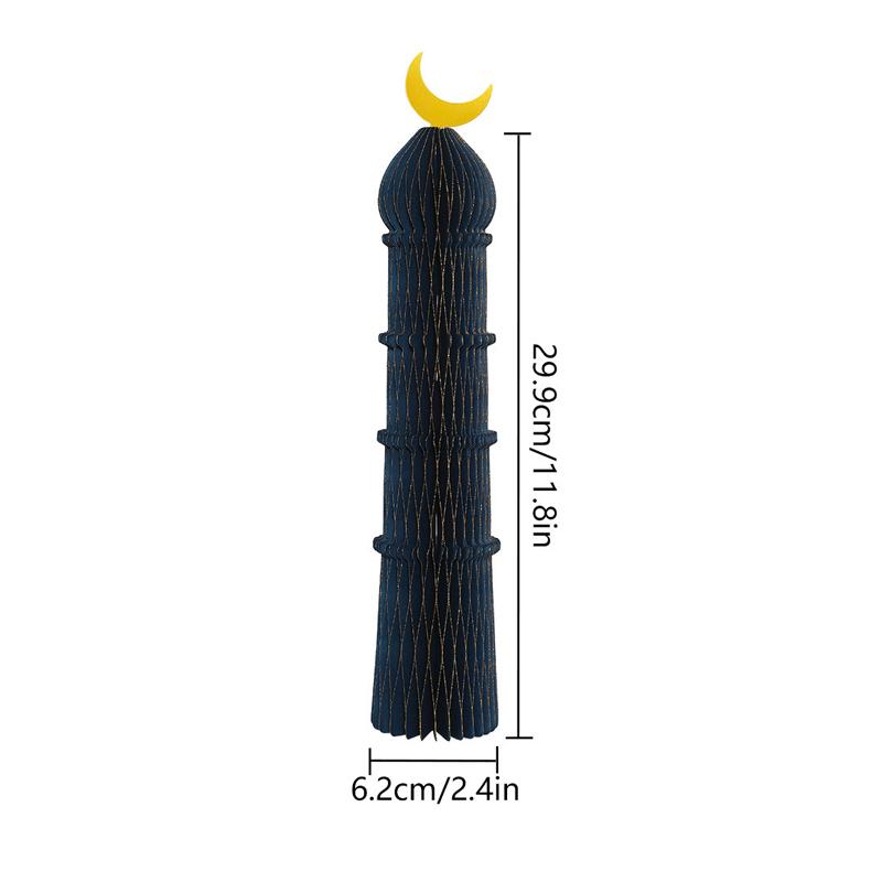 1/3/5Pcs 3D Honeycomb Ornaments For Ramadan Home Desktop Decor Eid Al Fitr Paper Arteid Mubarak Islamic Party Decor