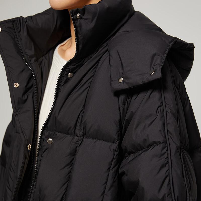 TATU Women's Double-Layer Hooded Short Puffer Down Jacket