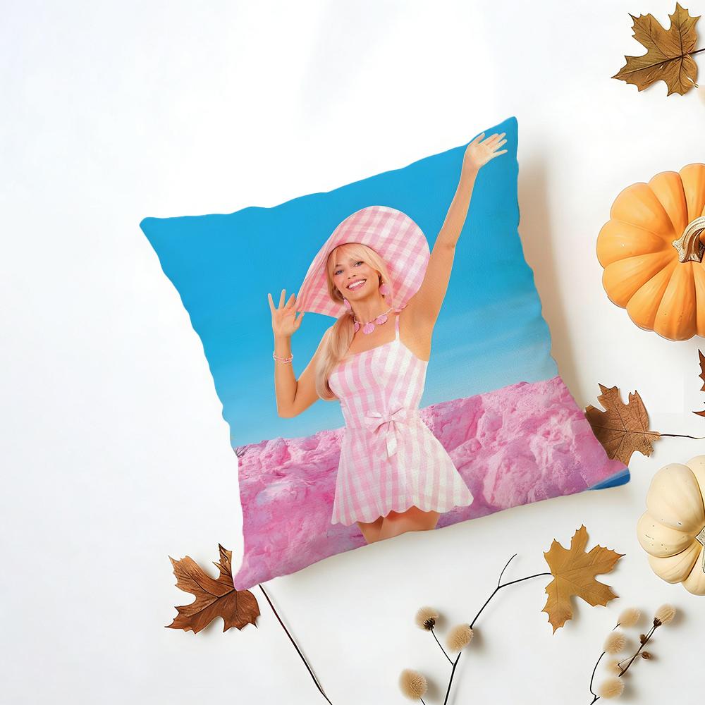 MMargot Robbie Cushion Cover Washable Linen Pillowcase Soft  for Daily Sofa Bed Home Room Decor