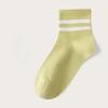 Pure Cotton Women's Spring and Summer Mid-calf Socks, White Striped Mesh Breathable Antibacterial Socks, Boneless Socks, All-cotton Socks