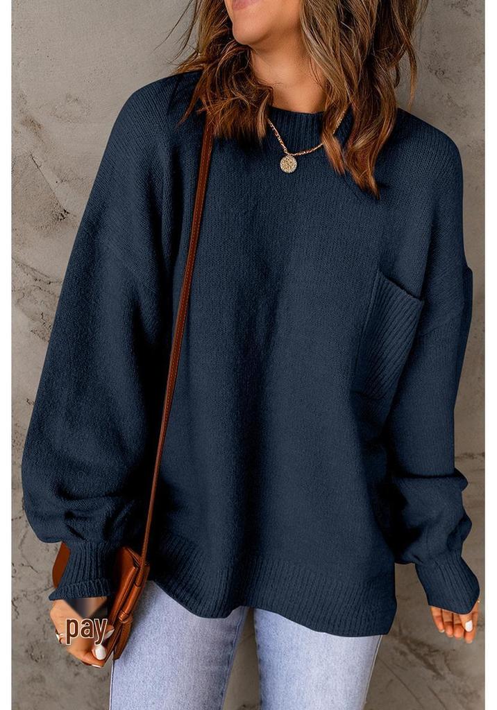 2025 Winter Women's Casual Loose Round Neck Sweater - European and American Style