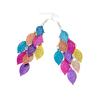 Vintage Hollow Leaves Drop Earrings for Women Bohemian Colorful Long Dangle Earrings 2024 Fashion Zircon Boucle Oreille Femme