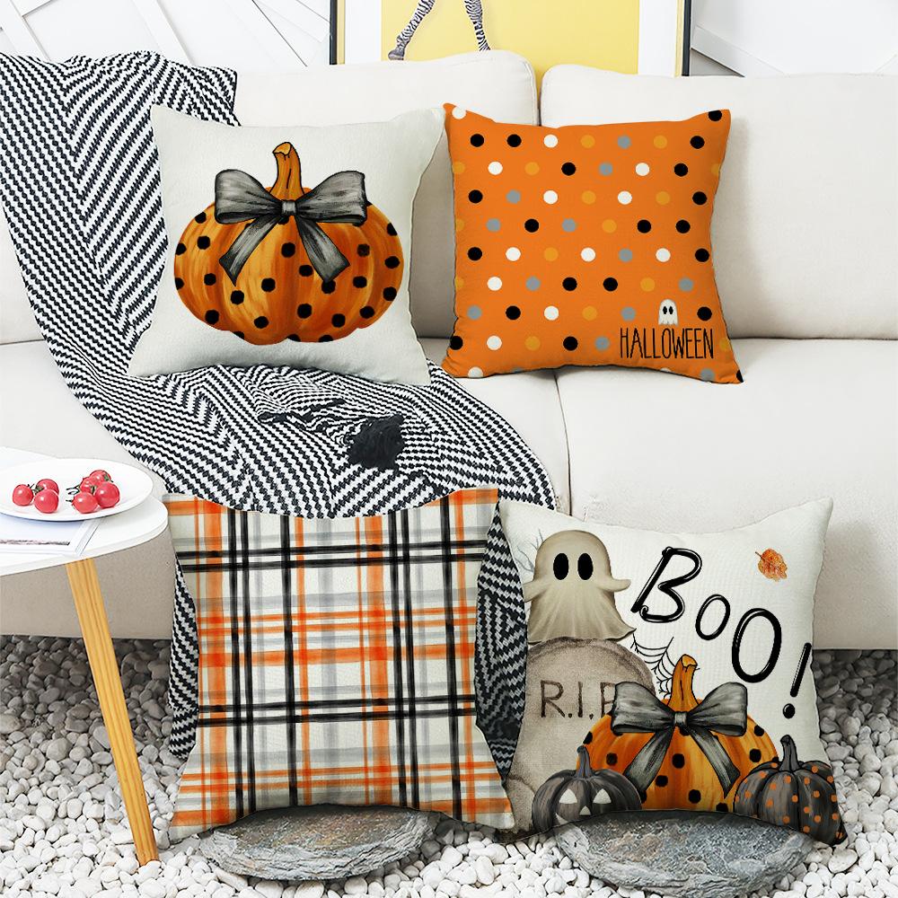 New Halloween Day of The Dead Decorative Pillowcase Cartoon Pumpkin Home Sofa Bedroom Pillowcase