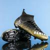 Fußballschuhe Herren High-Top-Fußballschuhe sind aufgelegte Kinder-Kunstrasen-Langnagel-Fußballschuhe Trainings-Schwarz-Sneaker