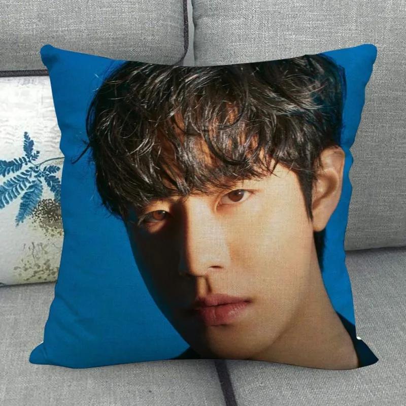 Custom Ahn Hyo Seop Pillowcase Wedding Decorative Cotton Linen Pillow Case For Home Pillowcover 45X45(One Sides)