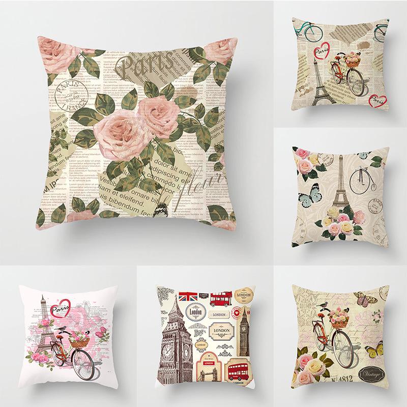 

Retro Roses, Tower Pillowcase, Home Sofa Cushion Pillowcase 45X45CM without pillow core