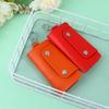 1Pc Portable Pu Leather Housekeeper Holders Car Key Holder Bag Case Unisex Wallet Cover Simple Solid Color Storage Bag