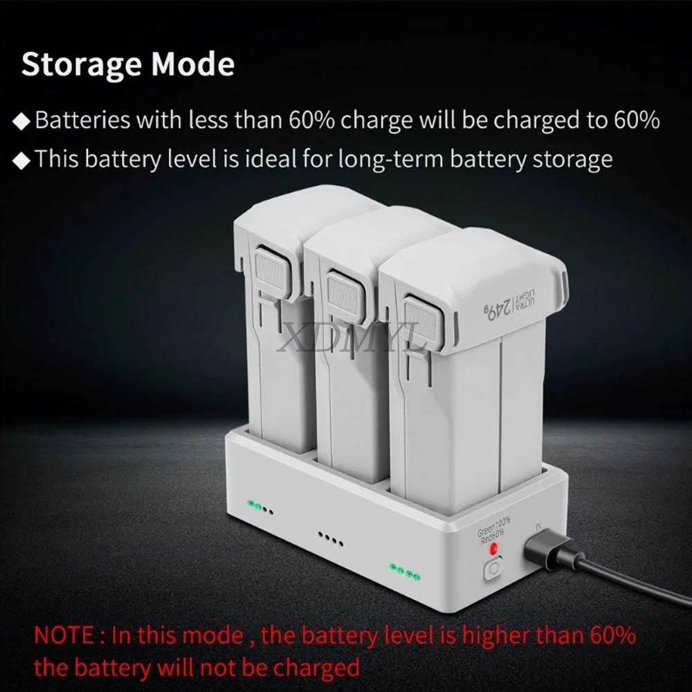 3-Way Battery Charger Manager For Mini 3/Mini 3 Pro Charging Hub Battery Charging Butler For DJI Mini 4 Pro Accessories