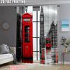 2pcs   Curtain Popular 2D print London Telephone Booth Polyester (without rod) Room Decor Perfect for Study   Living Room   Kitchen