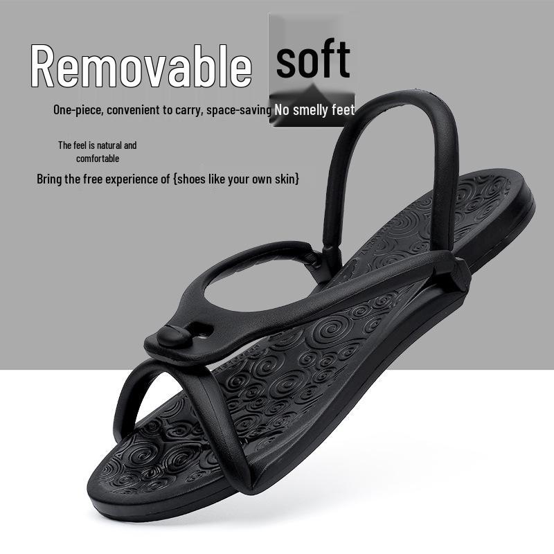 Men's & Women's Non-slip Foldable Travel Sandals - Portable Two-way Beach & Hotel Slippers