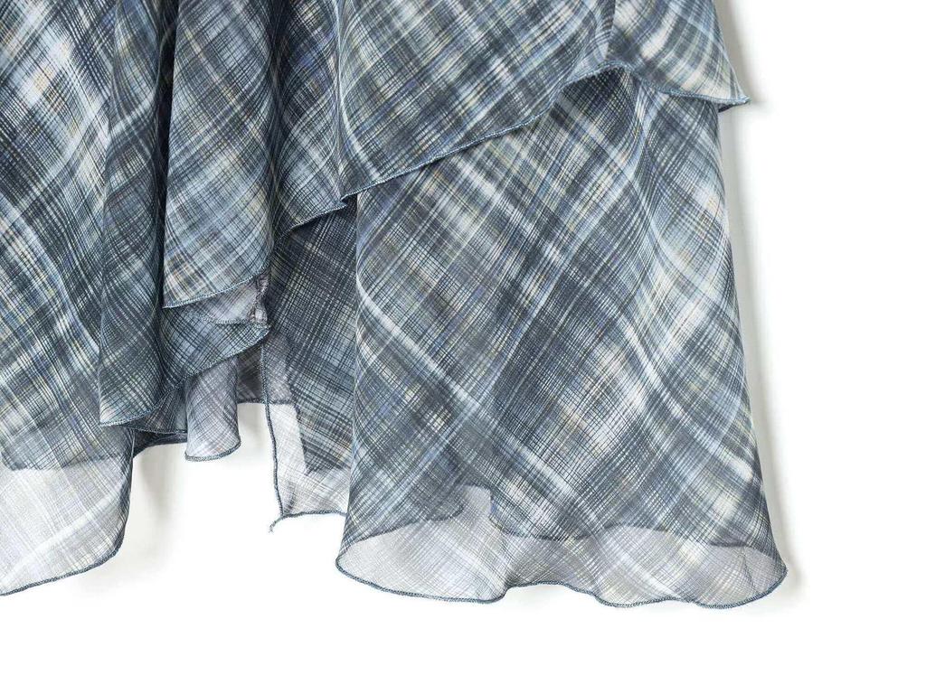 Asymmetrical Plaid Midi Skirt - European & American Style Women's Fashion
