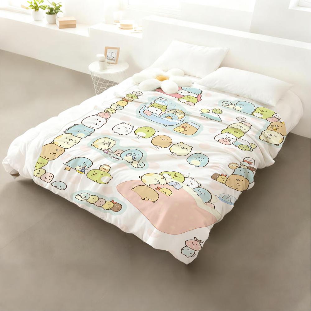 

S-Sumikko Gurashi Anime Throw Flannel Throw Blanket: Soft Kid-Friendly Warm Anti-Static All Season Washable Couch Bed Home 75x90cm