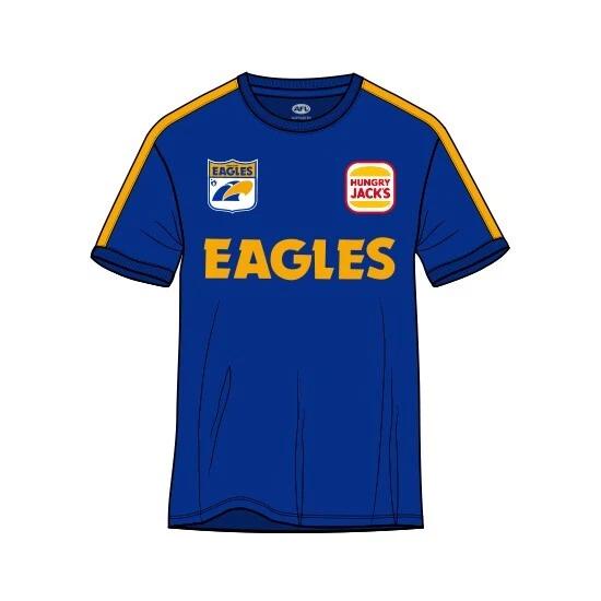 West Coast Eagles AFL AFWCE255 Mens Retro Throwback Short Sleeve Printed T Shirt S