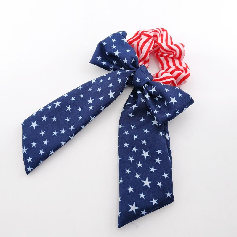 American Flag Red Blue and White Girl Ribbon American Independence Day Hair Band Women's Rabbit Ear Ribbon Bow Headband