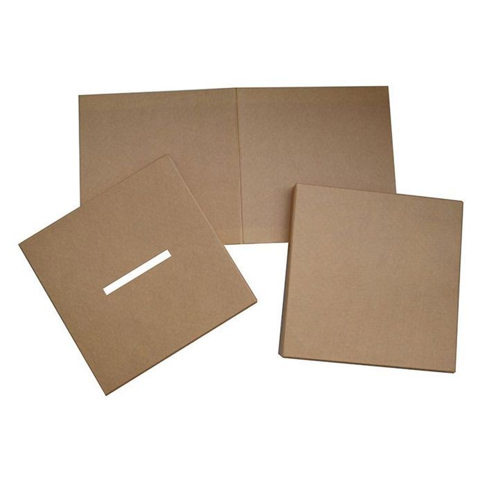 2 Square Kraft Urns 25 Cm