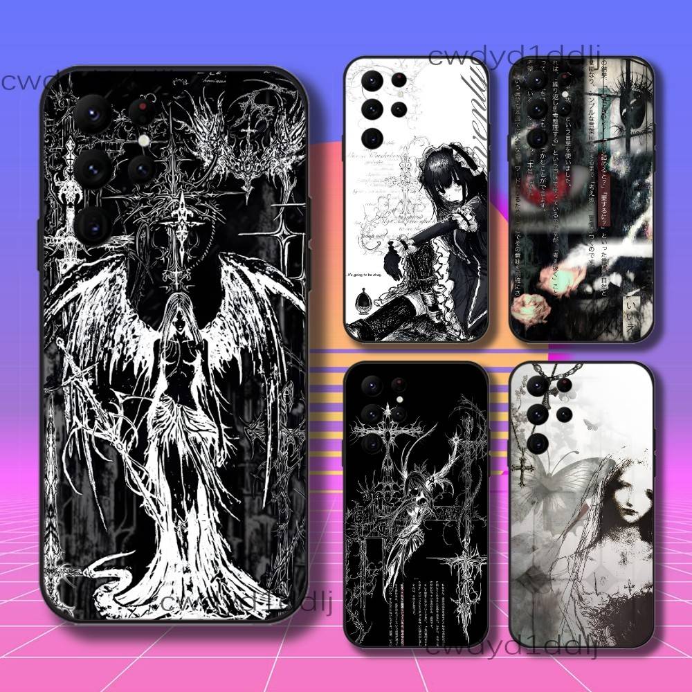 G-Gothic Cyber Sigil Cybersigilism Phone Case For Samsung S10,S21,FE,S21 ,S26,S25,S24,S23,Ultra,S9,S22,Plus Black Shockproof