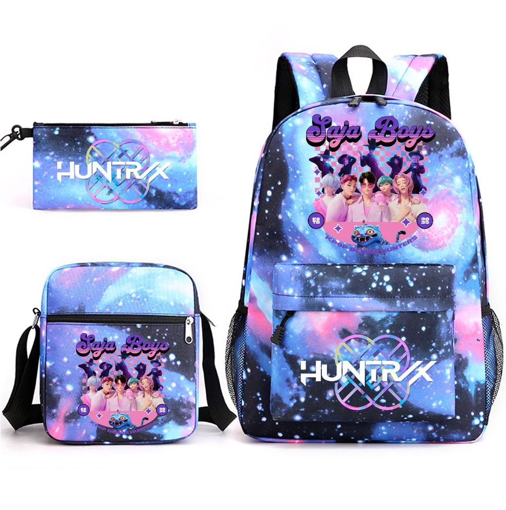 

3Pcs/set Cartoon Printed Backpack with Shoulder Bag Pencil Case for Teenager Student Boy Girl School Bag Large Capacity Waterproof Bookbag Kid Gift