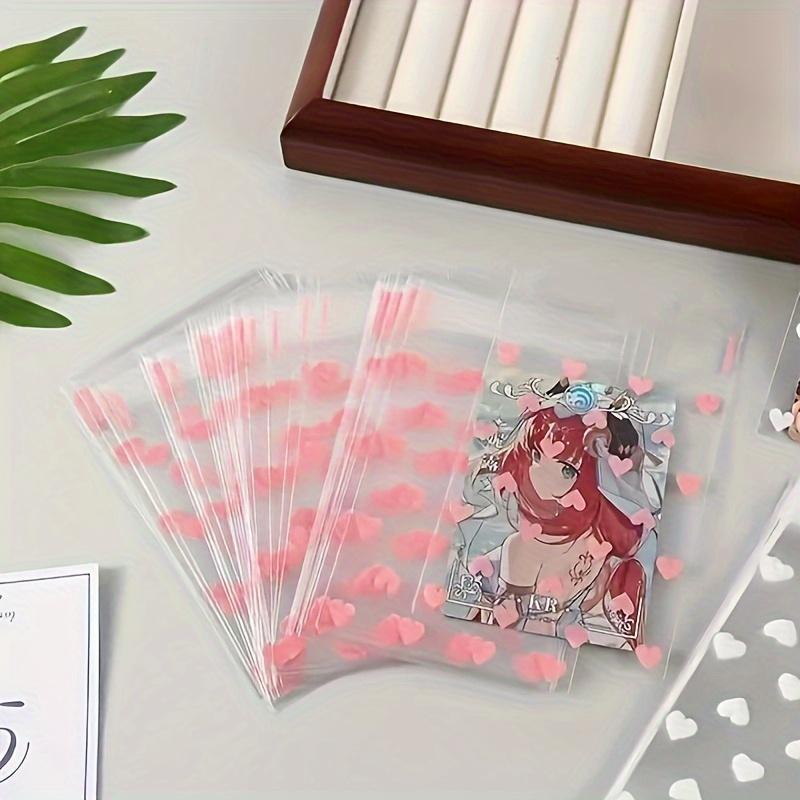 50 st Återanvändbara Rosa Hjärtformade Självhäftande Påsar | Perfekta för Festpåsar, Grattiskort och Små Presentförpackningar